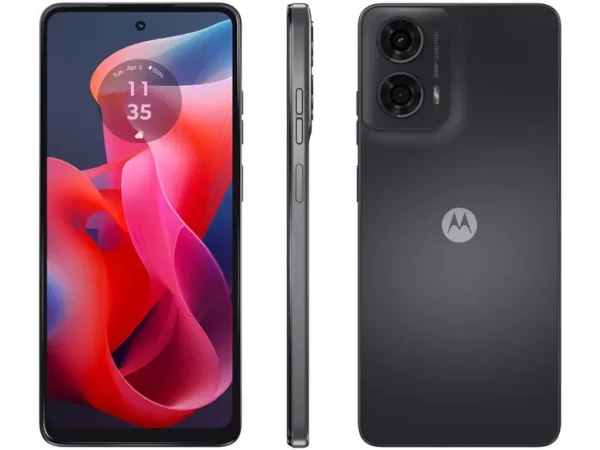 SMARTPHONE MOTOROLA MOTO G24 128GB GRAFITE 4GB + 4GB RAM 6,6" CÂM. DUPLA + SELFIE 8MP