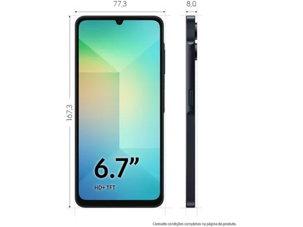 SMARTPHONE SAMSUNG GALAXY A06 128GB 4G AZUL ESCURO - Imagem 2