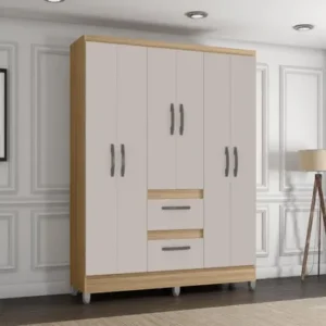 Guarda Roupa Capri 6 Portas Damasco/Off White