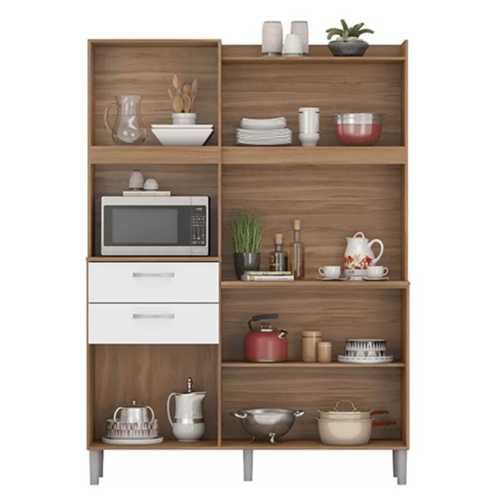 Armário de Cozinha Harmonia Amêndola/Branco - Imagem 2