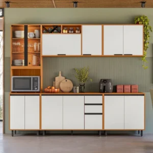 Cozinha Modulada 5 Peças 260 cm Ravena Freijó UV/Off Acetinado