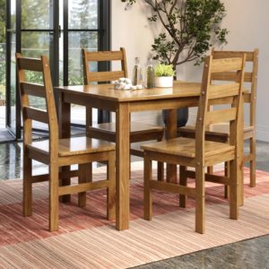 CONJUNTO DE MESA TABULAE BELLA C/04CADEIRAS VERNIZ NOGUEIRA