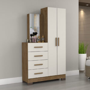 Cômoda Palmas Josan Com Espelho Cinamomo/Off White