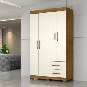 Guarda Roupa Josan 4 Portas Light Plus Cinamomo/Off White