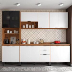 Cozinha Modulada Firenze com 5 Peças Amêndola/Branco