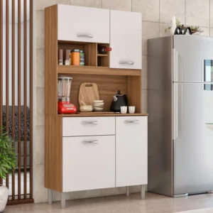 Armário de Cozinha Malta Amêndola/Branco