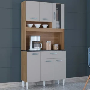 Kit de Cozinha Poquema 0.9m Coral – Damasco e Off White