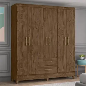 Roupeiro moval 06 portas castanho Wood