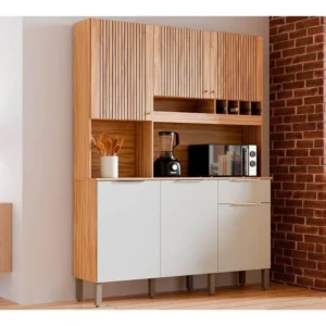 ARMARIO MOSCATO  06PORTAS AMÊNDOA/OFF WHITE