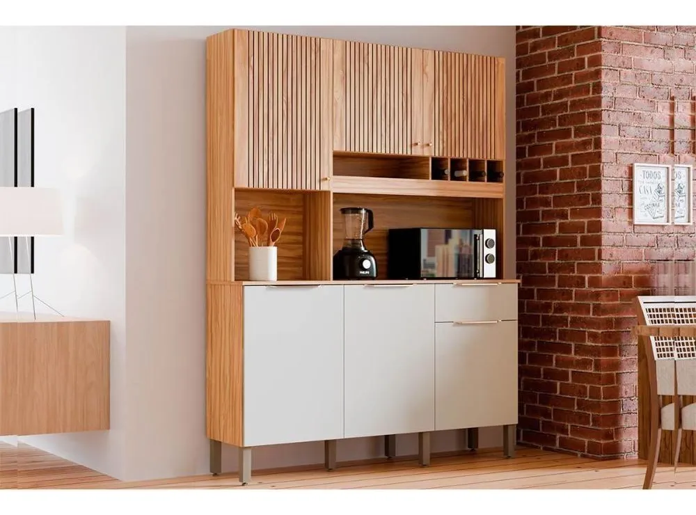 ARMARIO MOSCATO 06PORTAS AMÊNDOA/OFF WHITE