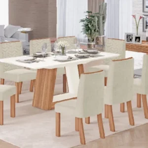 MESA HELOIZE 06 CADEIRAS CORAL