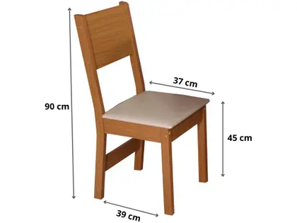 Mesa de Jantar 4 Cadeiras Retangular Cinamomo/Off White - Imagem 3