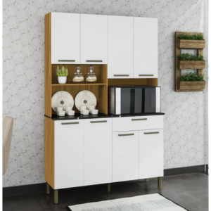 ARMARIO 8 PORTAS 1,2M AMENDOA/OFF WHITE