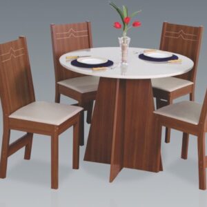 MESA REDONDA COM 4 CADEIRAS