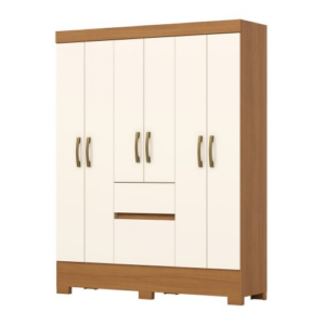 GUARDA ROUPAS 06 PORTAS 02 GAVETAS CINAMOMO/ OFF WHITE